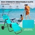 thumbnail image 3 of Lilypelle Foldable Chaise Lounge Chair with Top sunshade , Integrated Wagon Pull Cart Combination and 10'' Heavy Wheels ,Bright Blue, 3 of 16