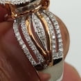 thumbnail image 2 of Anillo de compromiso de lujo europeo y americano de dos colores en oro rosa de 14 quilates con baño de diamantes microincrustados, 2 of 5