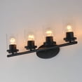 thumbnail image 4 of Corona 4 - Light Black Modern / Transitional Incandescent Glass And Steel Wall Sconce, 4 of 5