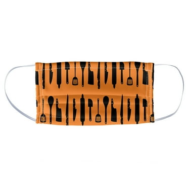 Kitchen Utensils Pattern 1-Ply Reusable Face Mask Covering, Unisex