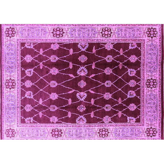 Ahgly Company Indoor Rectangle Oriental Purple Traditional Area Rugs, 2' x 5'