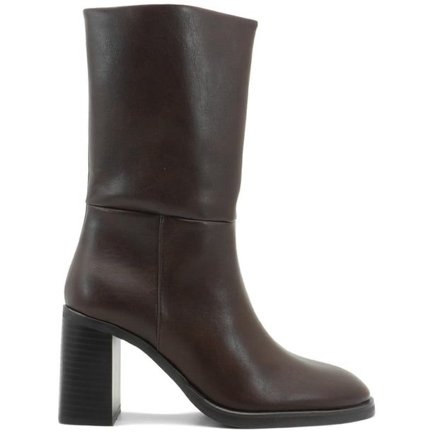 Botas Para Mujer Formales Corina M3825 Cafe Tacón Alto 8cm