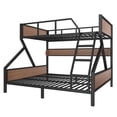 thumbnail image 6 of Bellemave Queen Over King Bunk Bed with Storage Shelves, Heavy-Duty Bunk Beds with LED Lights, Space-Saving Metal+Wood Bunk Bed Frame, Noise-Free Design (Black), 6 of 8