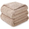 thumbnail image 1 of czcpp-Fleece Blankets Queen Size, Soft Warm and Fuzzy Blanket for Bed, Suitable for All Seasons, 90x90 Inches, Camel, 1 of 4