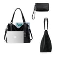 thumbnail image 2 of Bolso de mano para mujer grande - Bolso de mano Shopper Bolso de hombro de piel para mujer Bolso de hombro para mujer Bolso con asa de piel sintética con monedero Juego de 2, 2 of 7