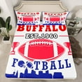 thumbnail image 2 of Erosebridal Football Print Sheet Set Twin,Blue Red Bedding Sets Twin Size,Teenager Bedroom Decor(Buffalo),3pcs, 2 of 7