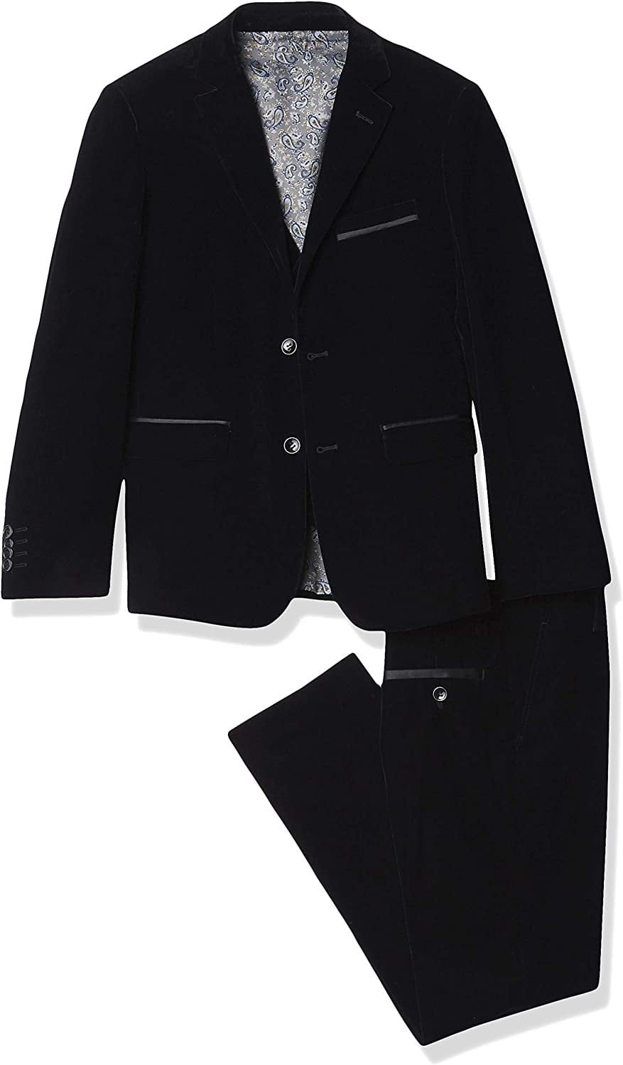 Isaac Mizrahi Boys' Slim Fit 3 Piece Velvet Suit, Navy, 6 - Walmart.com