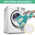 thumbnail image 6 of Turquoise Daisy Flower Pattern Square Tablecloth,Waterproof Square Table Cover,Wipeable Spillproof Washable Table Cover for Home Kitchen Party Decor 42"X42"(107x107cm), 6 of 6