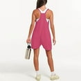 thumbnail image 4 of CheerKidz Short Jumpsuits for Women's Summer Solid Color Short Sleeved Neck Loose Fitting Seam Jumpsuit Casaul Shorts Outfits(Z01#Hot Pink,L), 4 of 8