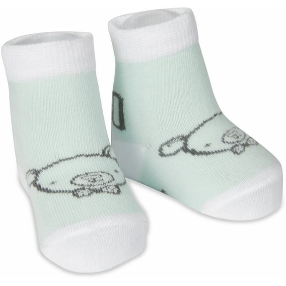 Pavilion Gift Company - Soft Green Bear - 0-3 Months Socks