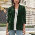thumbnail image 5 of Baberdicy Blazer 2024 Women's Golden Velvet Solid Colour Fashion Casual Top Jacket Womens Blazer Army Green, 5 of 6