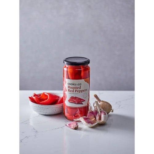 Cooks & Co Roasted Red Peppers 460g, British Import (Pack of 3)