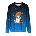 thumbnail image 4 of DOSUKRAI Womens Halloween Sweatshirt Funny Spooky Season Long Sleeve Graphic Crewneck Pullover Tops Cute Ghost Sweater Sky Blue,XXL, 4 of 9