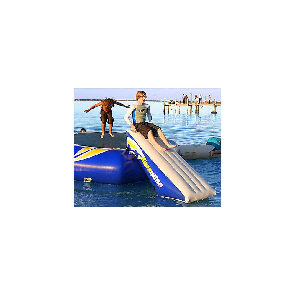 water trampoline with slide