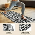 thumbnail image 4 of Black Daisy Flower Pattern Hot Yoga Mat Towel Non Slip for Hot Yoga - Quick-Drying Yoga Mat Cover with 4 Corner Pockets with Travel Bag - Hot Yoga Towel Non Slip 74"x26", 4 of 6