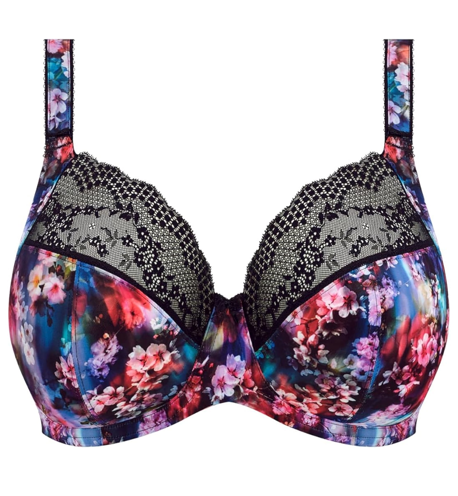 Elomi Lucie Banded Stretch Lace Plunge Underwire Bra (4490),38FF,Cherry Blossom