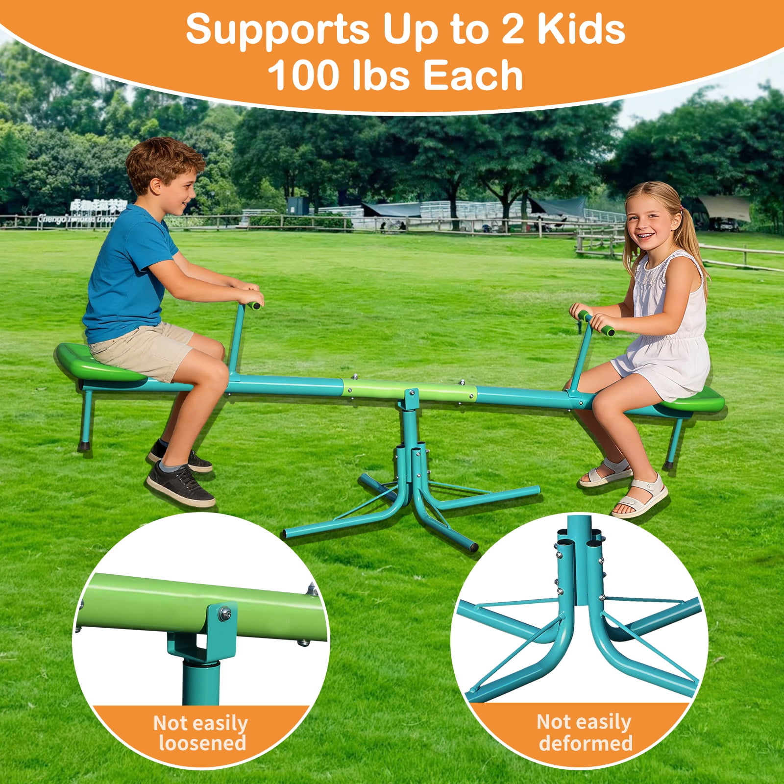 Swiveling 360 Degrees Toddlers Sit and Spin Teeter Totter, Seesaw, Kids Seesaw Outdoor Play Equipment for Backyard Playground