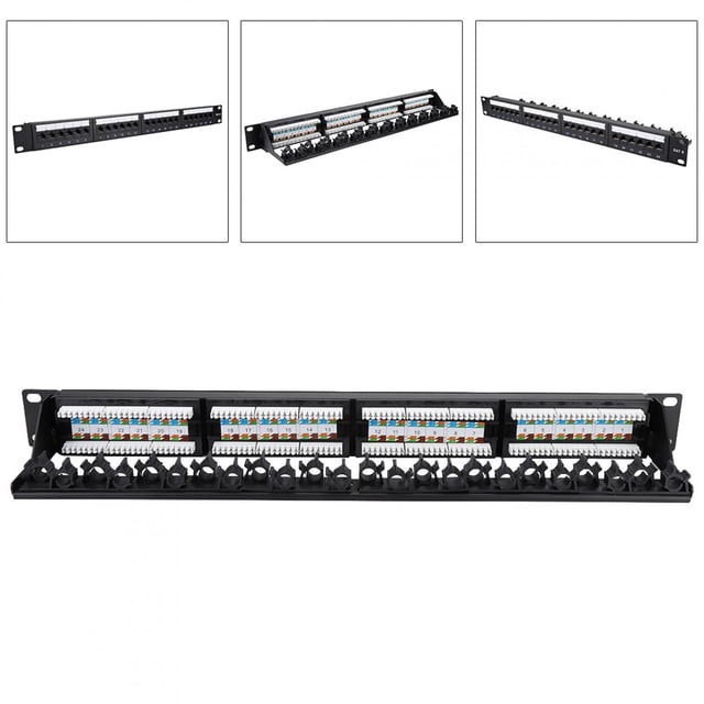 Rack De Cables CAT6, Panel De Conexión De Datos De Hierro Laminado En Frío, Construcción De Sala De Máquinas Montable Para Cableado De Corriente Débil