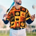 thumbnail image 6 of Daiia Halloween Banner Symbols Mens Baseball Jersey Button Down Shirts Short Sleeve Sports Uniforms-Medium, 6 of 9