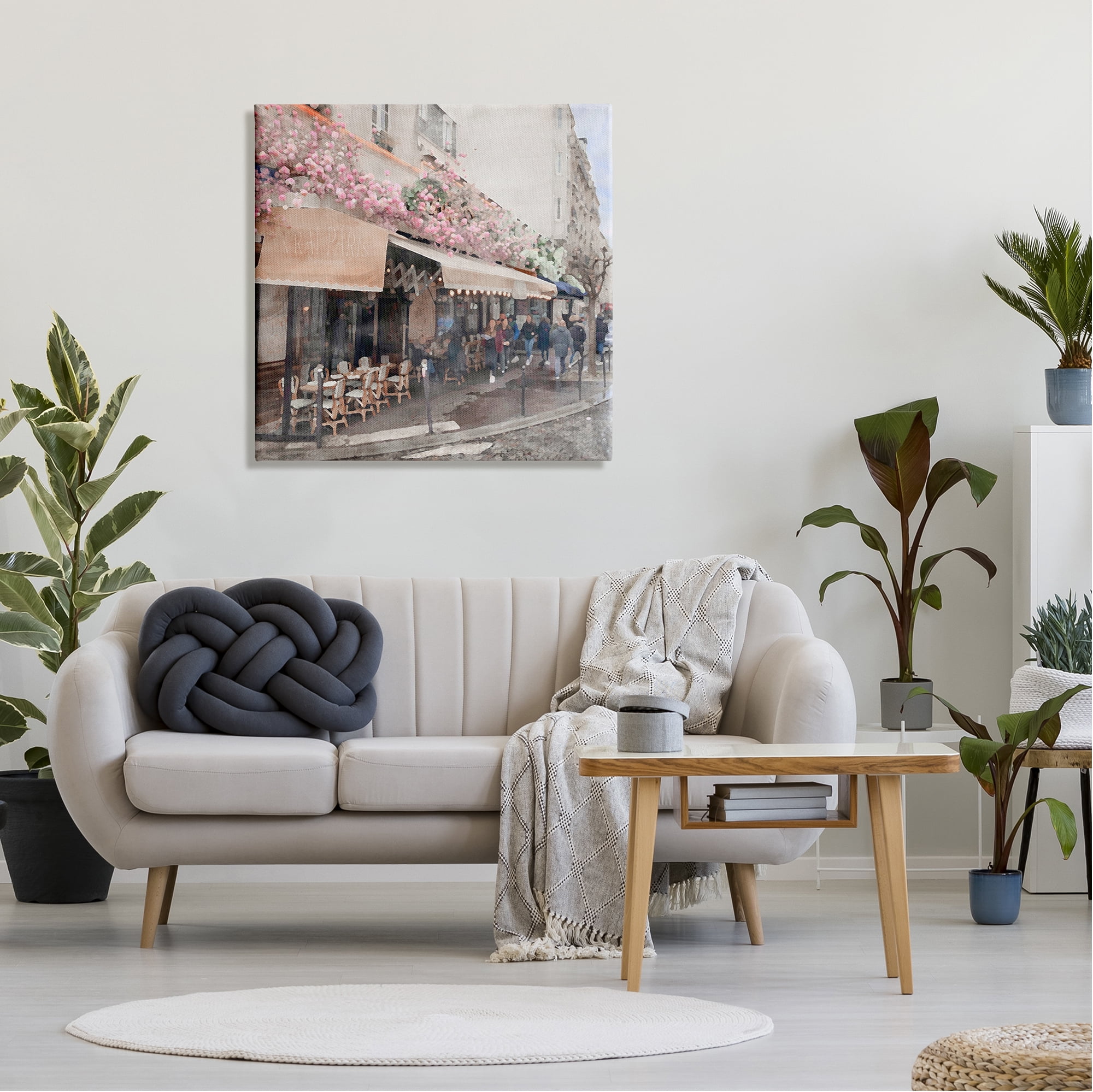 Stupell Industries Parisian City Street Travel & Places Painting Gallery Wrapped Canvas Print Wall Art, 30 x 30
