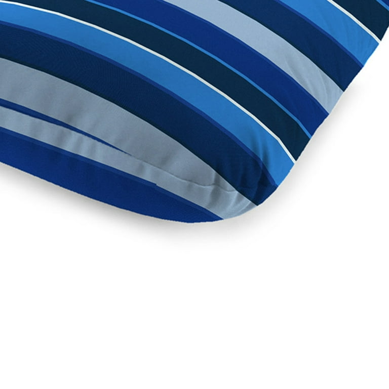 Jordan Manufacturing Sunbrella 74 x 22 Milano Cobalt Blue Stripe Rectangular Outdoor Chaise Lounge Cushion with Ties and Hanger Loop Walmart