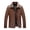 Brown, variant on BAETEUY Men Slim Fit Jacket Faux Leather Lapel Bomber Jacket Vintage Zipper Coat Windproof Biker Motorcycle Jacket with Pockets