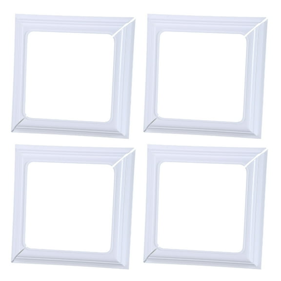 WINDLAND Easy Install Plastic Post Sleeve 4x4inch White Skirt for Deck Porch Railings