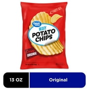 Great Value Party Size Original Wavy Potato Chips, 13 oz