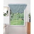 thumbnail image 2 of Haze Blue Waterfall Valances for Windows, Farmhouse Burlap Solid Blue Color Modern Linen Texture Sheer Valance Curtains, Rod Pocket Elegant Swag Valances for Living Room Bedroom, 47.2"x38.5", 1 Panel, 2 of 8