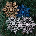 thumbnail image 5 of 4-Inch Plastic Glitter Snowflake Christmas Ornaments Xmas Tree Decor 12pcs, 5 of 5