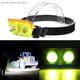 thumbnail image 3 of Mini faro impermeable 2COB LED faro senderismo noche montar cabeza luz dura (amarillo), 3 of 8