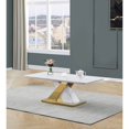 thumbnail image 2 of 2pc White Faux Marble Coffee Table Set with Gold Stainless Steel, 2 of 6