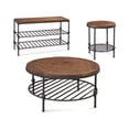 thumbnail image 4 of Bassett Mirror Emery Farmhouse Round Wood Cocktail Table in Brown, 4 of 4