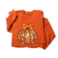 thumbnail image 2 of Fall Sweatshirts for Women Pumpkin Print Halloween/Thanksgiving Holiday Tops Crewneck Long Sleeve Pullover (S, Orange|Pumpkin), 2 of 7