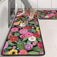 thumbnail image 2 of Kitchen Rugs Sets Of 2,Pioneer Flower Floral Print Pattern Anti Fatigue Kitchen Mat Rugs Non Slip Washable,Decorative Kitchen Floor Mats for Kitchen,Sink,Laundry,17"x47"+17"x47", 2 of 5