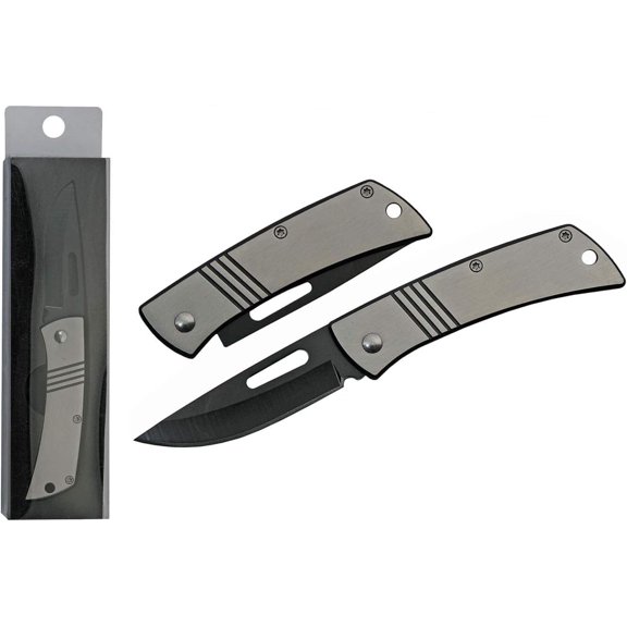 Rite Edge Knife – 3.5" Closed, Black Stainless Steel Blade, Engravable Handle