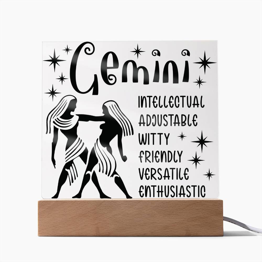 Gemini Zodiac Sign Positive Traits | Acrylic Square Plaque