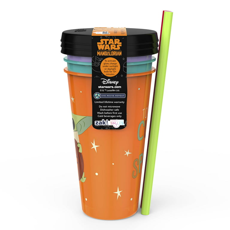 Zak Designs Star Wars The Mandalorian Double Wall Tumbler with  Lid and Straw Made of Break-Resistant Plastic (Baby Yoda/The Child, 13oz,  BPA Free) (SWSD-V540): Tumblers & Water Glasses