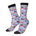 thumbnail image 1 of Fotbe Bees And Daisies Striped Calcetas Largas con Estampado para Hombre y Mujer – Calcetas de Compresión Transpirables y Elásticas, Viajar y Uso Diario Talla 5-11, 1 of 6