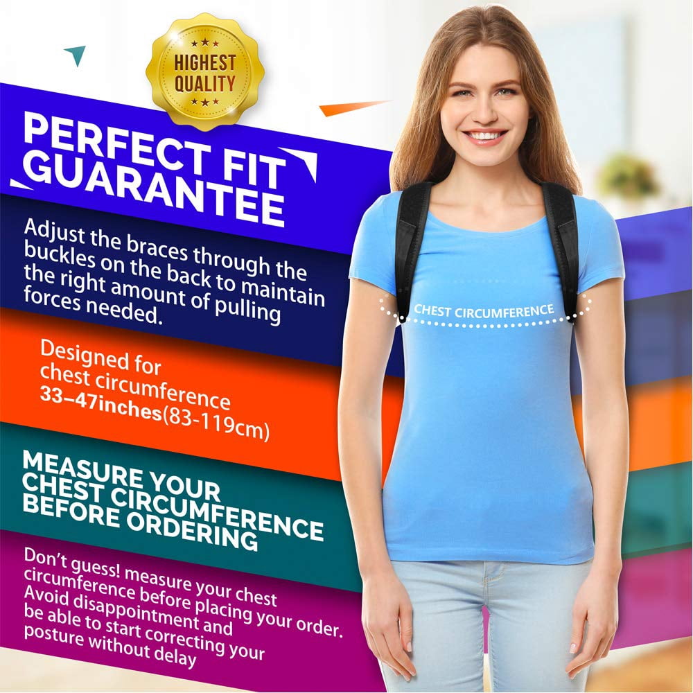 Posture Corrector for Men Women, Upper Back Brace for Clavicle Support, Adjustable Comfortable Back Straightener Back Support Providing Neck, Back & Shoulder Pain Relief