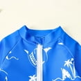 thumbnail image 5 of Boys 3 Piece Swimsuit Half Zip Long Sleeve Tops Elastic Waist Shorts Stretchy Quick Dry Bathing Suit With Hat (3 Years, Blue), 5 of 9