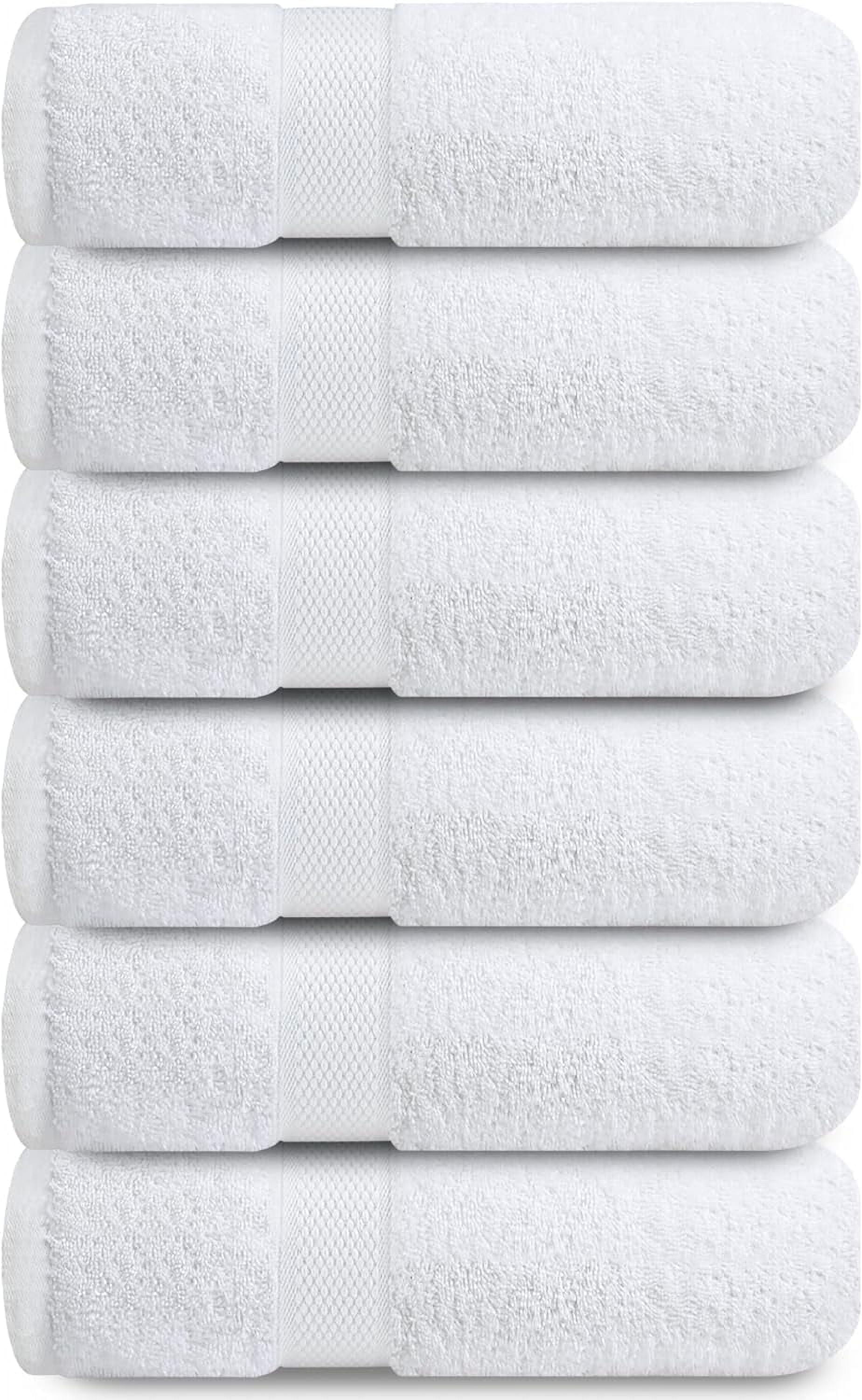Infinitee Xclusives Premium Hand Towels Honey Comb Dobby - Quick Dry - 6 Pack, White, 16x28 In
