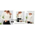 thumbnail image 5 of JYLFC Women's Long Sleeve Polo V Neck T Shirts Fall Ribbed Knit Slim Fitted Collared Tops, White M, 5 of 8