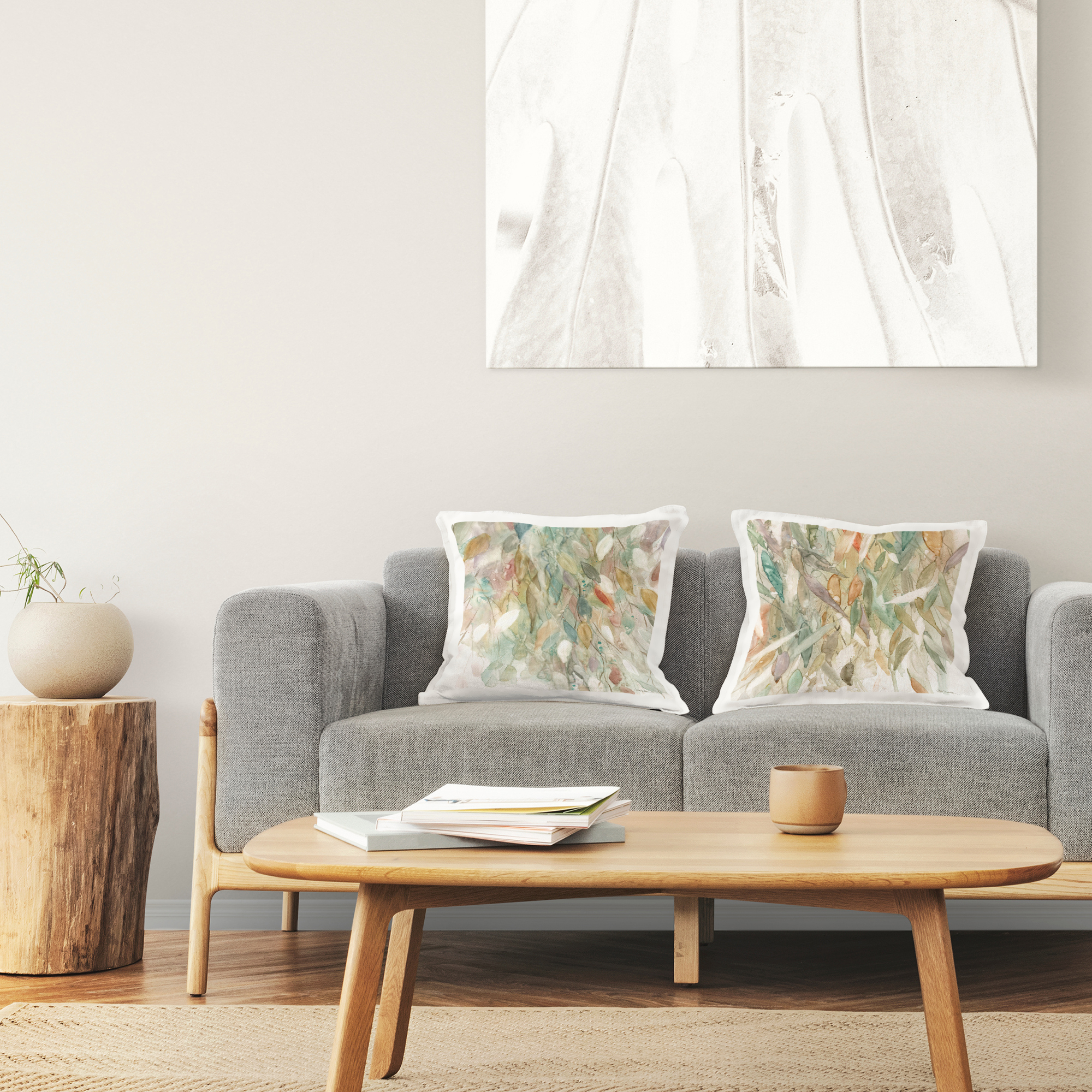 Stupell Industries Earthy Rain Cascade Decorative Printed Throw Pillow Design by Carol Robinson.