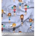 thumbnail image 1 of Soimoi Crepe Silk Fabric Business Girl Print Sewing Fabric Yard 42 Inch Wide, 1 of 3