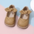 thumbnail image 2 of LTTVQM Girls Dress Shoes Wide Toe Soft Comfortable Bow Hook and Loop Non-Slip Walking Mary Jane Shoes School Casual Party Daily Wear Flat Footwear for Toddle/Little Kid/Big Kid Khaki, 2 of 5