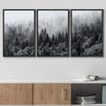 thumbnail image 3 of wall26 - 3 Piece Framed Canvas Wall Art - Misty Forests of Evergreen Coniferous Trees in an Ethereal Landscape - Modern Home Art Stretched and Ready to Hang - 16"x24"x3 Black, 3 of 5