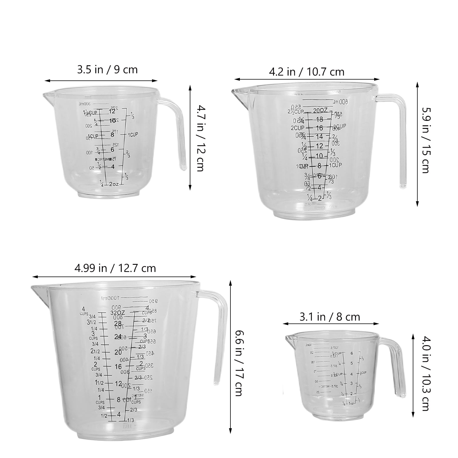 Soimiss Measuring Cup Ps Assorted Color 4Pcs