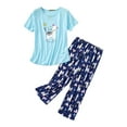 thumbnail image 1 of Gewsdrf Pyjamas en Coton, Ensembles de Pyjamas pour Femmes, Costume d'Été Col Rond Pyjamas Manches Courtes Pantalons Longs, Pyjamas d'Été, Ensembles de Pyjamas, Vêtements de Détente pour Femmes, Bleu Foncé, 3TG, 1 of 3
