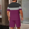 thumbnail image 4 of Clossjun Short Sets for Men, Men's 2 Piece Color Block Outfits, Summer T-Shirt and Shorts Set, Casual Workout Tracksuits, 4 of 4